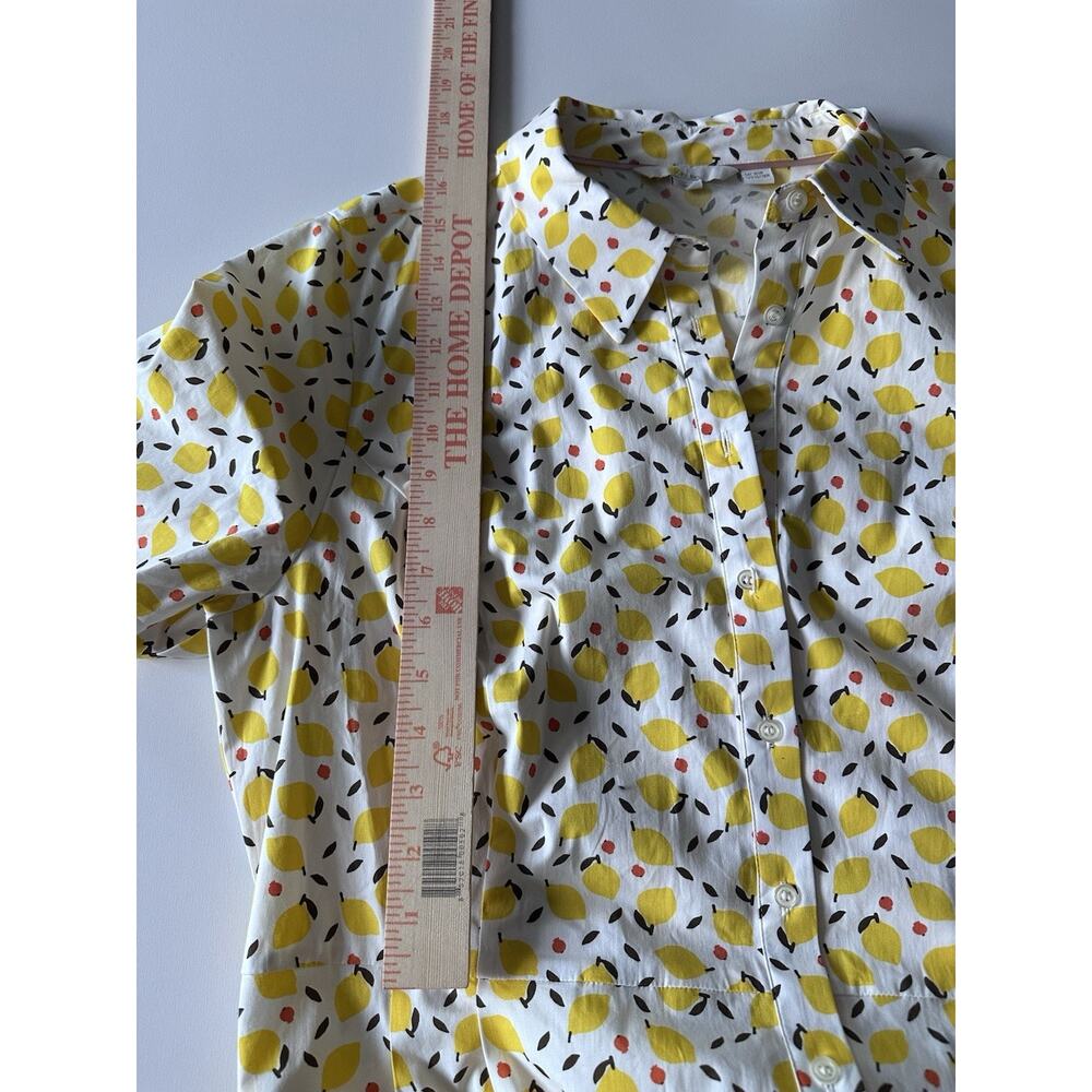 Boden Lemon Print Anastasia Shirt A-line Cotton Poplin Dress Women US16/18R - Picture 7 of 9